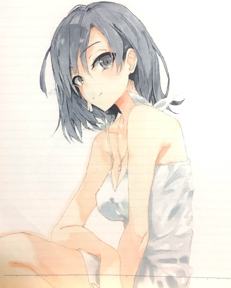 春物, Haruno Yukinoshita, 手绘, copic马克笔, 果然我的青春恋爱喜剧搞错了。