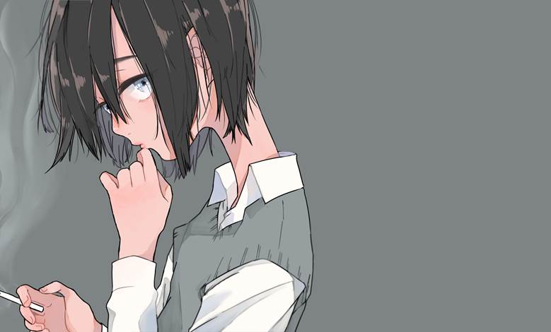 young boy, tobacco smoke, cigarette, beautiful youth