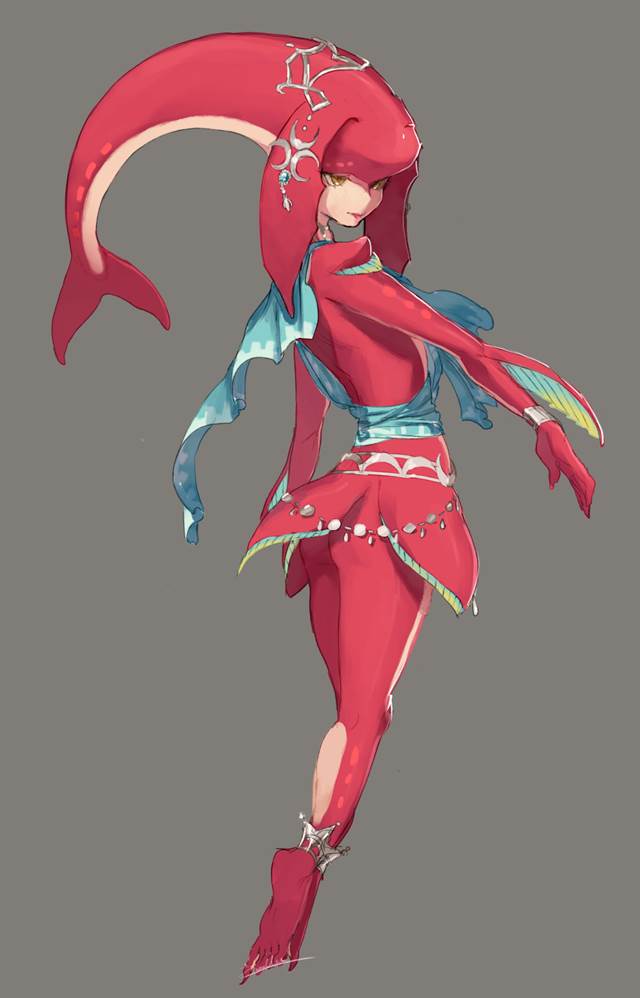 Breath of the Wild, Mipha, the legend of zelda, The Legend of Zelda 1000+ bookmarks, battle heroine, Zora, red skin, fishperson