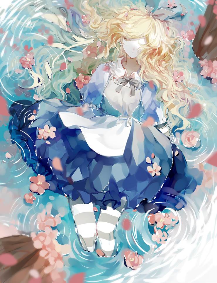 original works, 女孩子, 爱丽丝, 爱丽丝梦游仙境, 连衫围裙, string ribbon, 原创3000收藏, water surface