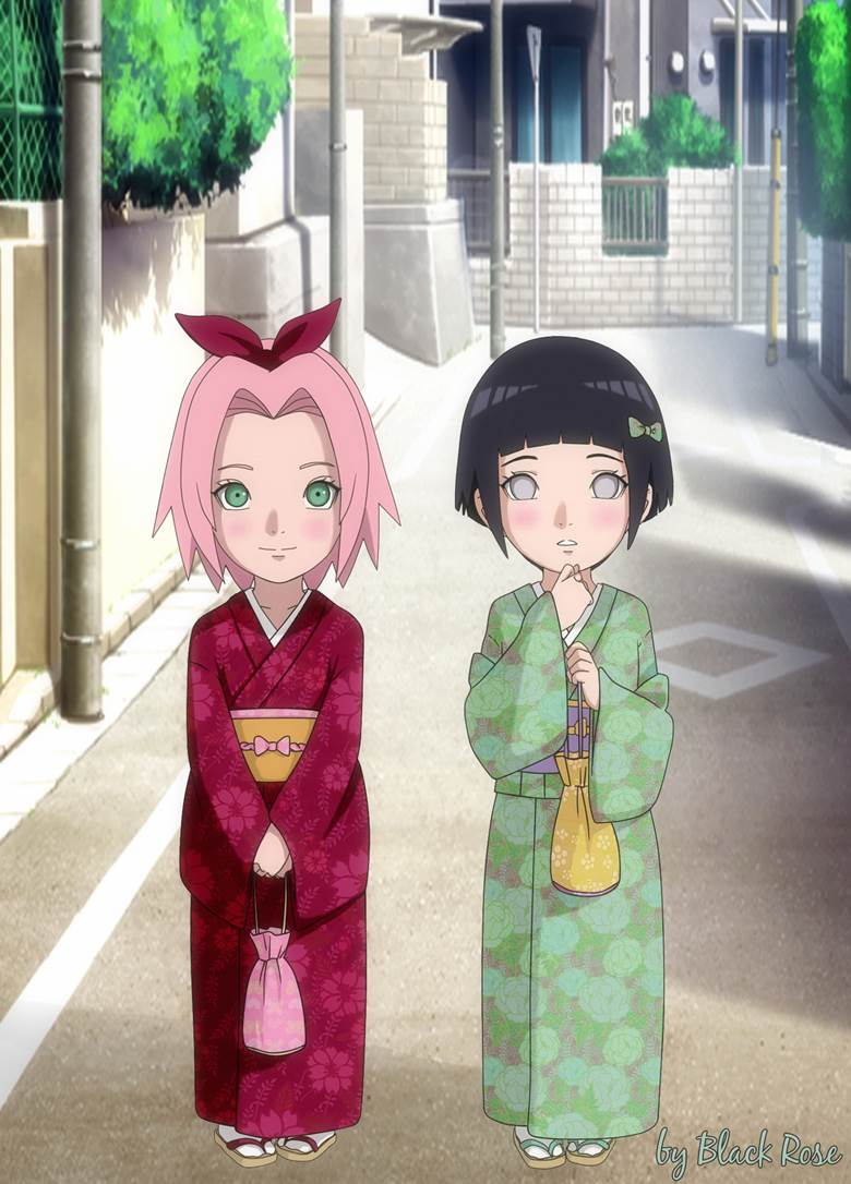Sakura and Hinata|BlackRose的火影忍者插画图片