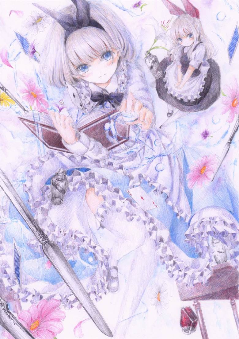 东方, 手绘, 彩色铅笔, transparent watercolor, 爱丽丝, 爱丽丝・玛格特罗依德, Touhou Project 100+ bookmarks