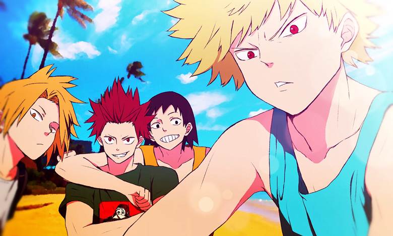 summer, sea, My Hero Academia, My Hero Academia, My Hero Academia 500+ bookmarks, Eijiro Kirishima