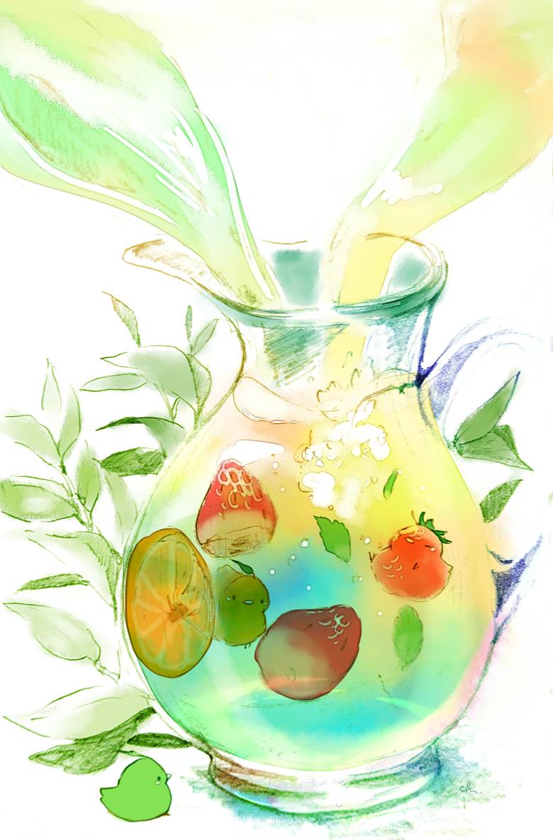 原创, 甜点小鸡, Strawberry Chick, 玻璃之中, 原创1000users加入书籤, 食物1000收藏