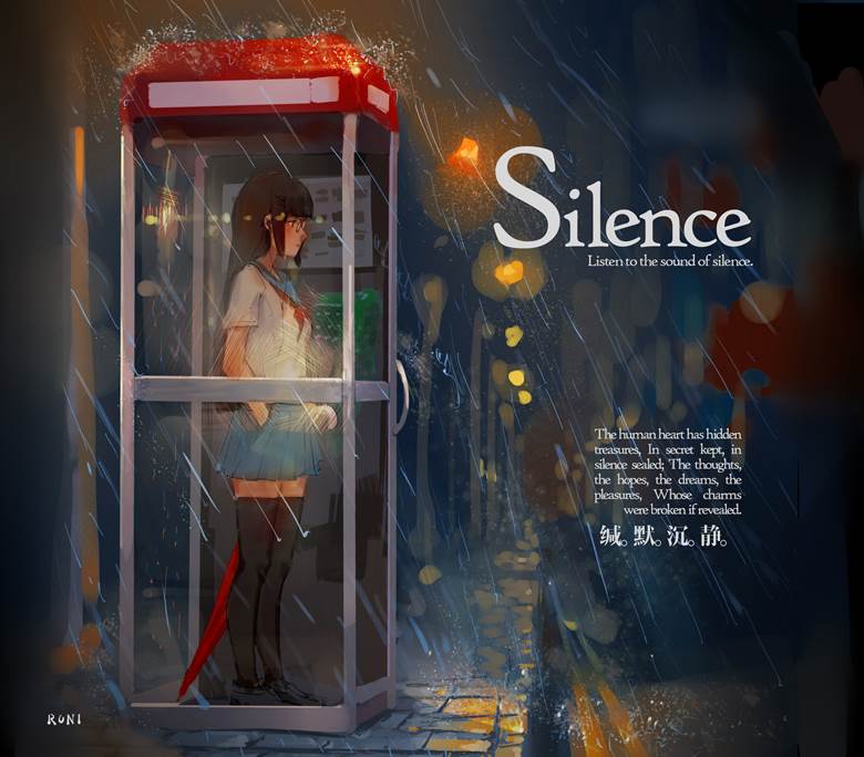 Silence|RONI的水手服少女插画图片