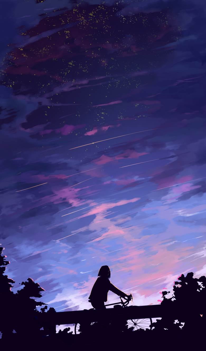 无题|TsuKsa的黎明前的天空插画图片