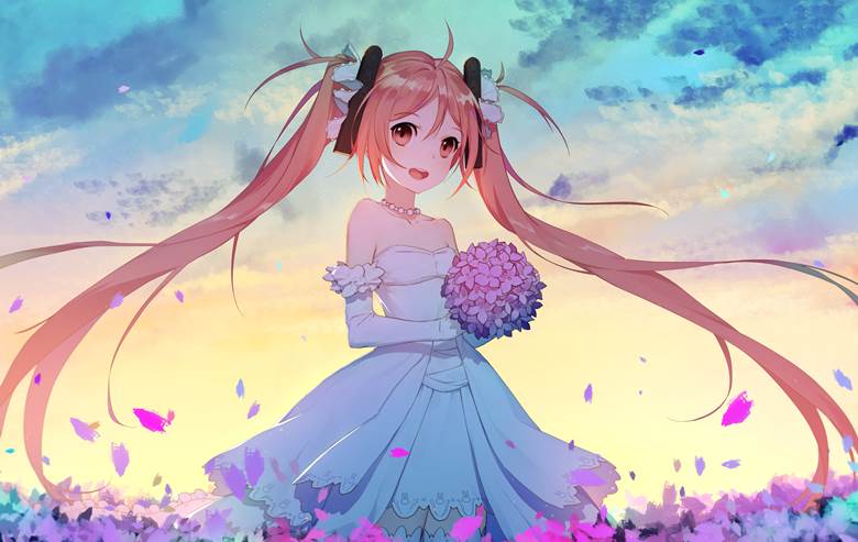 Marry Me Rekaerb Maerd的穿婚纱的新娘插画图片 Bobopic