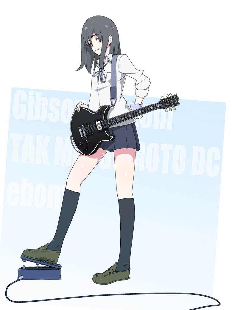 Gibson TAK DC ebony|玲skeb始めました的弹吉他人物插画图片