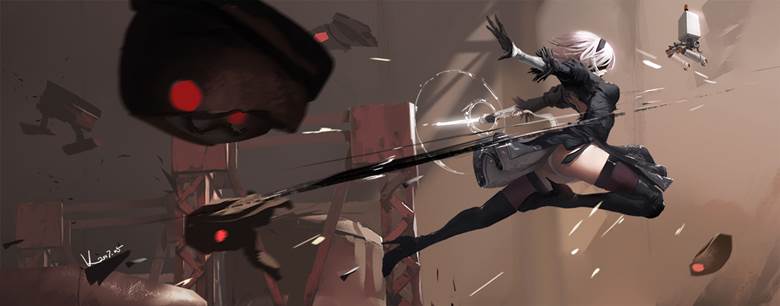 Nier: Automata, so cool!, YoRHa No.2 Type B, NieR 1000+ bookmarks, thigh-high boots