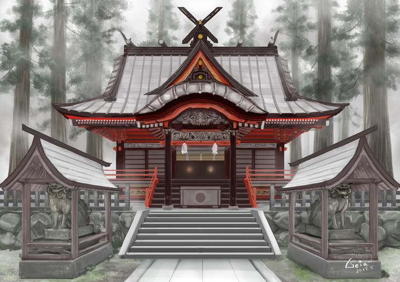 原创, background, 风景, 建筑, shinto shrine