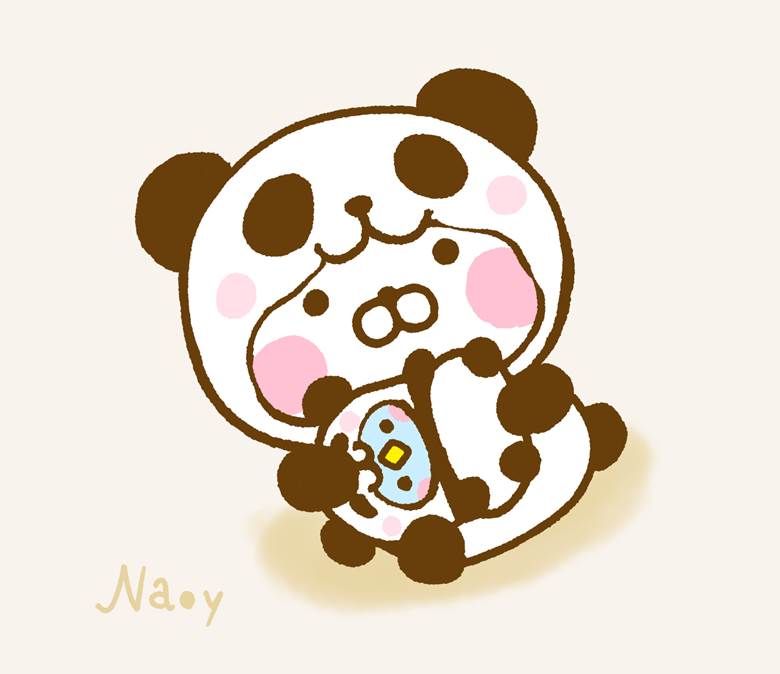 パンダ亲子|Naoy的小兔子动物插画图片