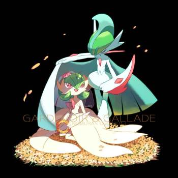 骑士エルレイドと花嫁サーナイト|arumoN的精灵宝可梦插画图片