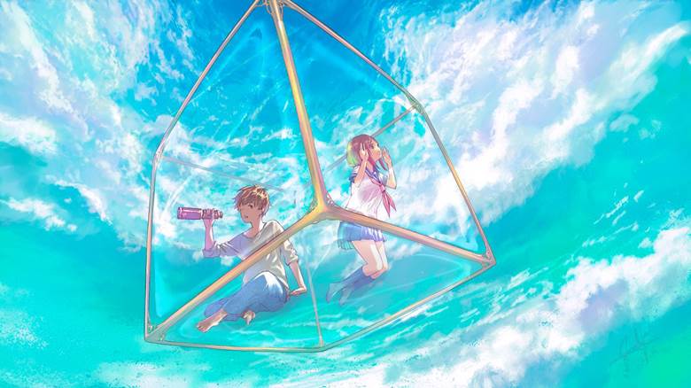 background, sky, 云, young girl, 奇幻, 风景, Original 500+ bookmarks, 原创1000users加入书籤, 玻璃之中