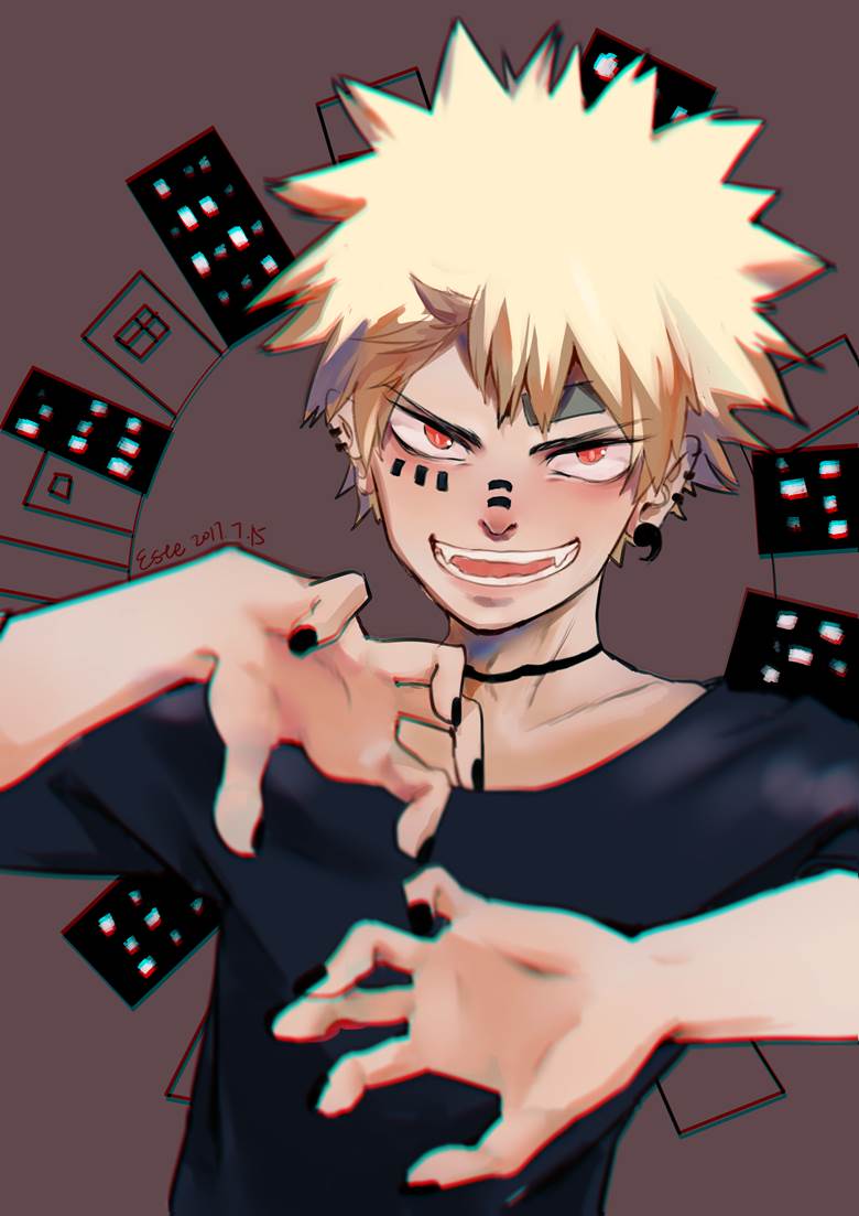 一个超级凶的爆豪|este的我的英雄学院插画图片