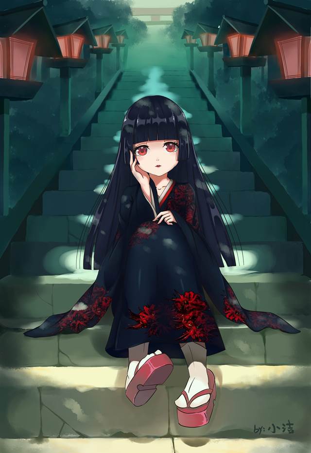 地狱少女,日式袜子,能登麻美子,阎魔爱图片