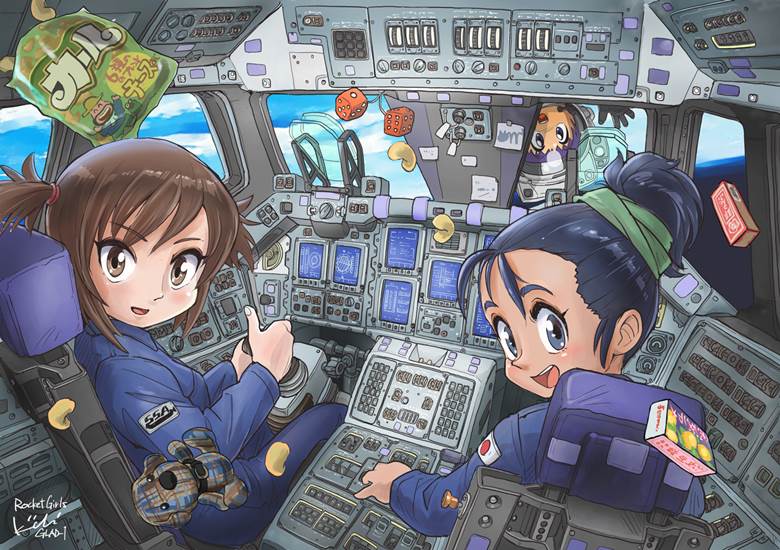 スペースシャトルのコクピット|Kiichi的宇宙飞船科幻插画图片
