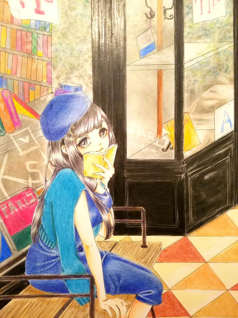 bookshop, hand-drawn, 手绘