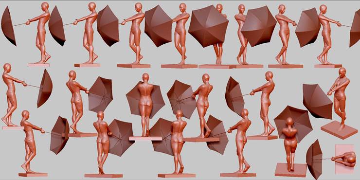 撑着伞的人物该怎么画动作姿势，看完这些就秒懂啦