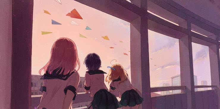 paper airplane, 原创, uniform, 女高中生, sunset, 原创1000users加入书籤