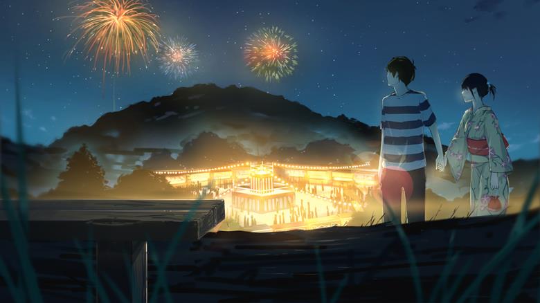 原创, 焰火, summer festival, yukata, 朝颜