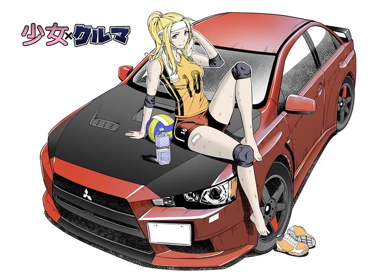 少女ｘクルマ  ランサーエボリューションX|ゴードオタク的汽车插画图片