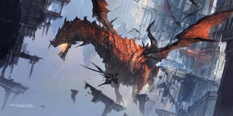 girl, doodle, original, pixiv Fantasia: Revenge of the Darkness, Black Avenger, pixiv Fantasia dragon, pixiv Fantasia 1000+ bookmarks