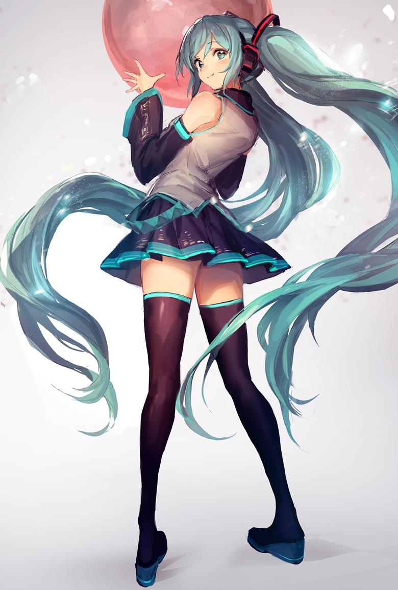 初音未来, 初音未来生日祭2017, 回眸, Vocaloid 10000+ bookmarks, back of thigh, Miku must be an angel, 这个初音真美好, Eros