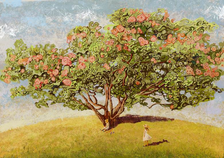 夏天, 风景, background, 草帽, 树, Summer's end