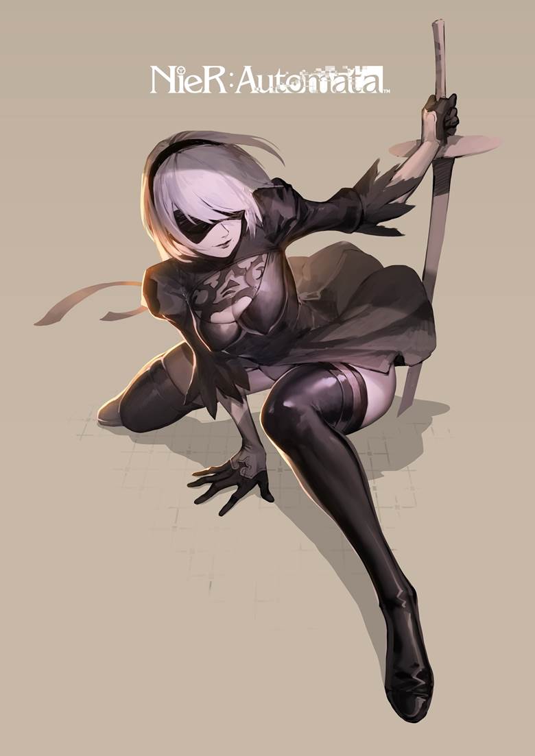 原创, 2B/寄叶二号B型, NieR 1000+ bookmarks, 长筒靴