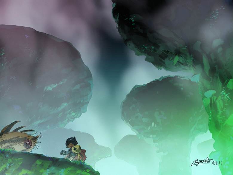 scenery, background, Made in Abyss, Reg, Riko, abyss