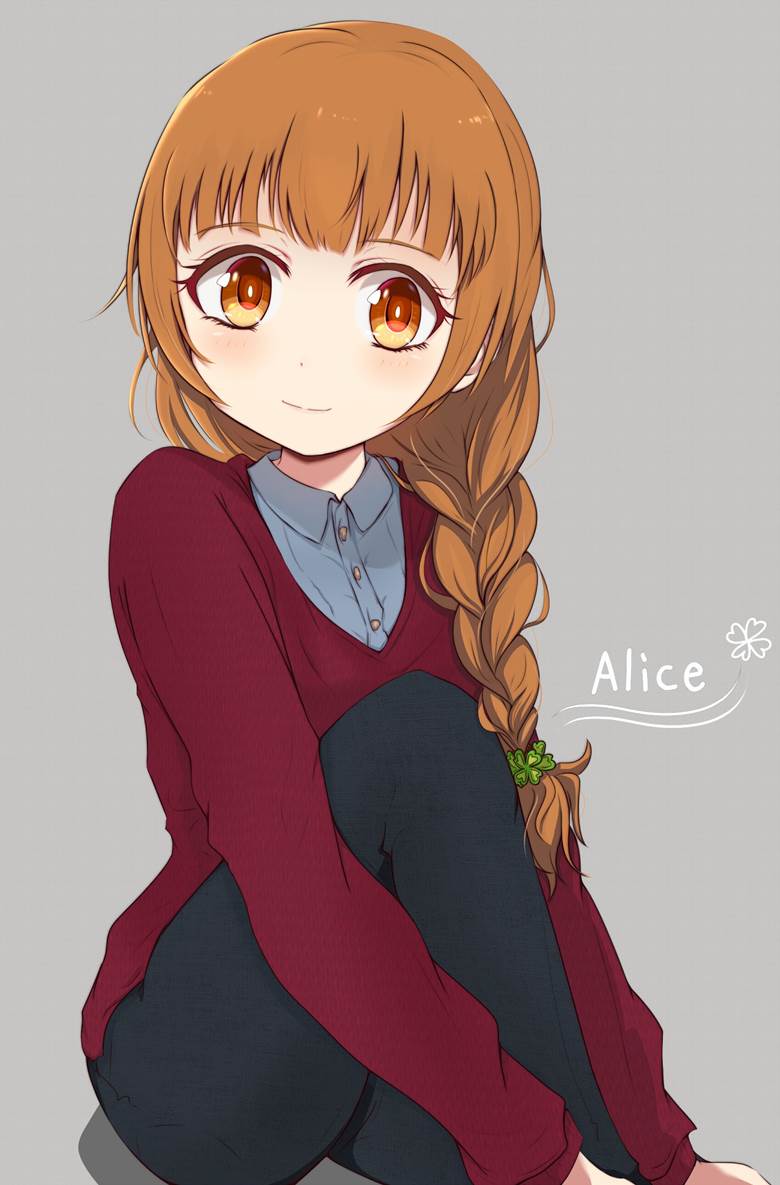 ありすヘアアレンジ|RUDO的麻花辫少女插画图片