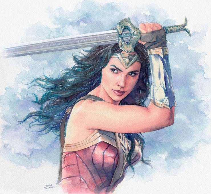 一张DC,水彩,DC漫画,神奇女侠,trunnec,wonderwoman绘画图片