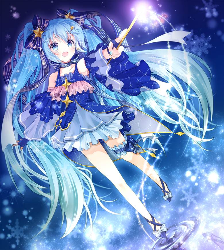 星に歌ういろは的初音未来pixiv插画图片