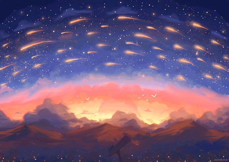 star, 原创, sunset, 流星, 风景, sky, afternoon, 云, background