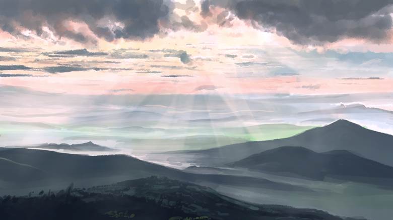 scenery, original, sky, clouds, illustration, sketch