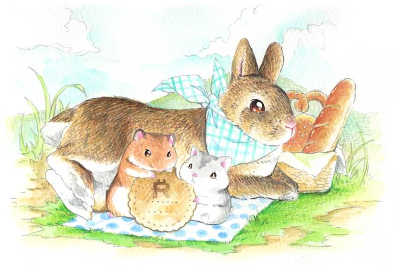 ミラージュうさぎ展とYouTube|VeryBerry的小兔子动物插画图片
