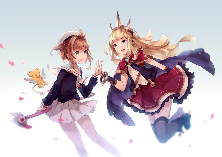 碧蓝幻想, 碧蓝幻想, 木之本樱, 魔卡少女樱, Cagliostro (Granblue), cloak, 碧蓝幻想100收藏, CLAMP 100+ bookmarks