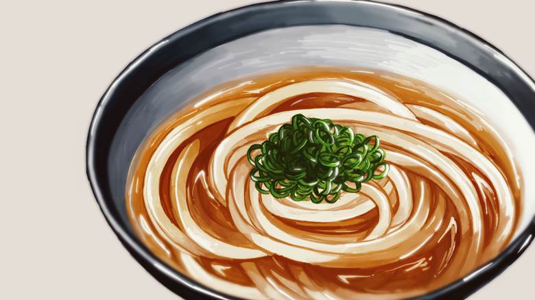 うどん|琥珀的Pixiv美食插画图片