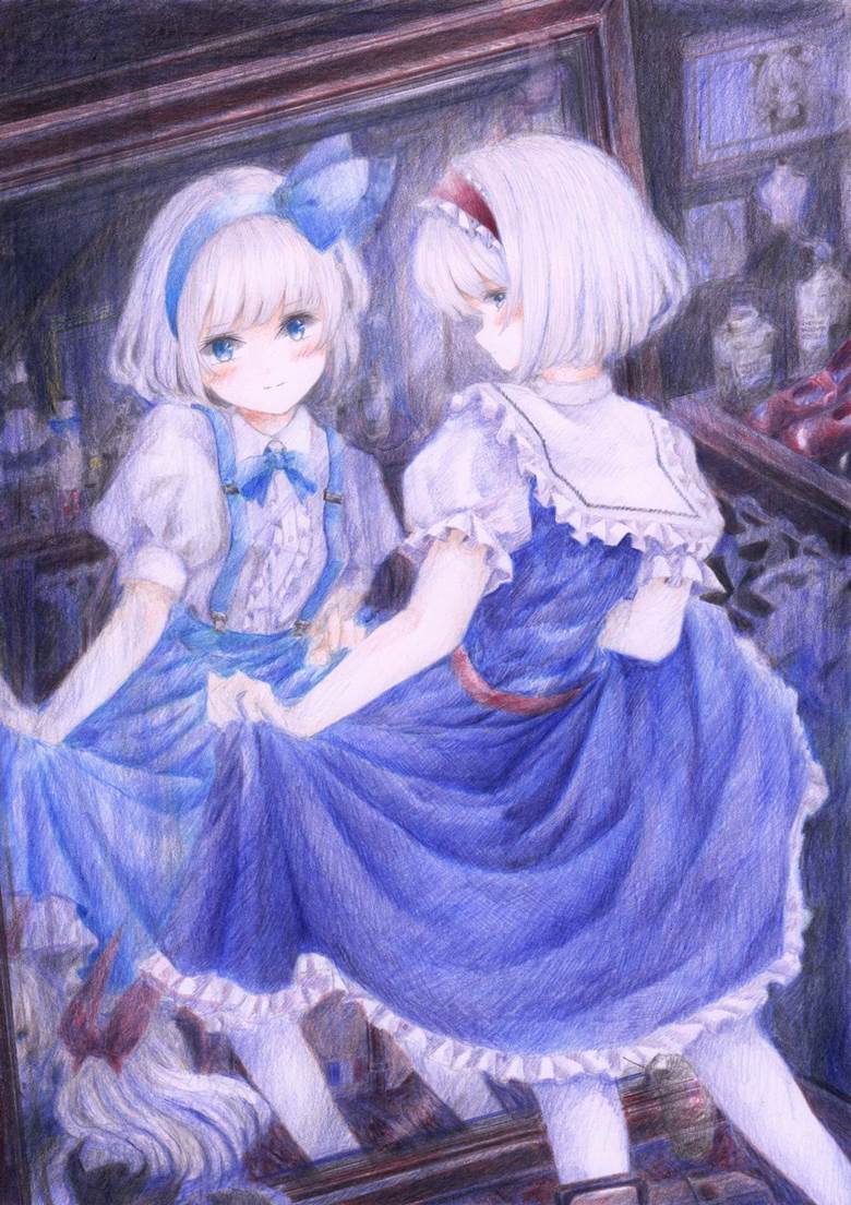 东方, 爱丽丝, 手绘, 彩色铅笔, 爱丽丝・玛格特罗依德, Lolice, Touhou Project 100+ bookmarks