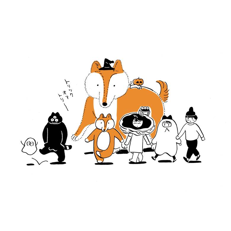 ハロウィン|スケラッコ的狗狗动物插画图片