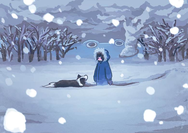 冬の记忆|四方井的下雪插画图片