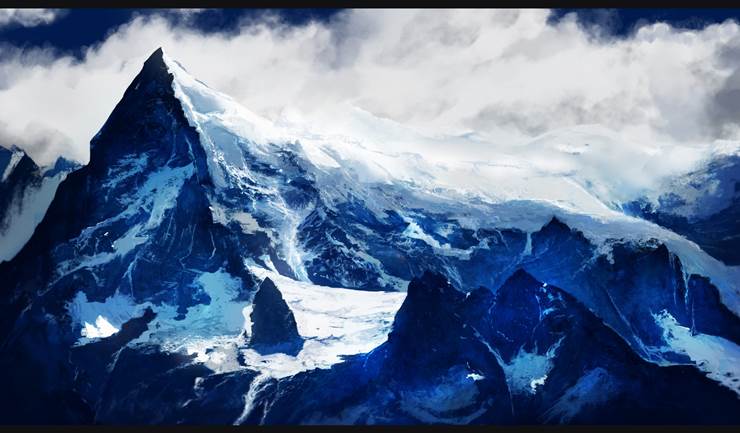 scenery, doodle, scene, practice, background, snowy mountain