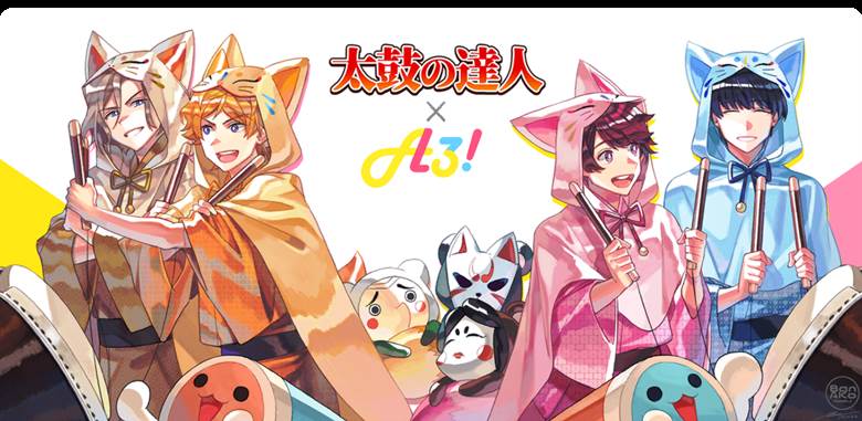 Banri Settsu, 佐久间咲也, Tenma Sumeragi, Tsumugi Tsukioka, Taiko no Tatsujin