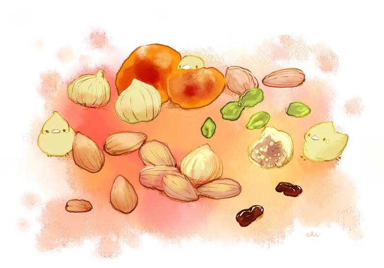 ナッツフルーツ|チャイ的Pixiv美食插画图片