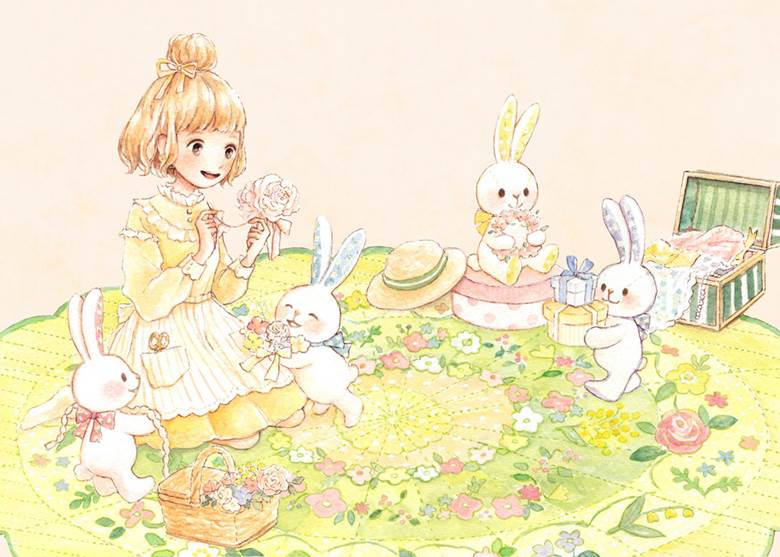 ハンドメイドクリエ|とこゆ的小兔子动物插画图片