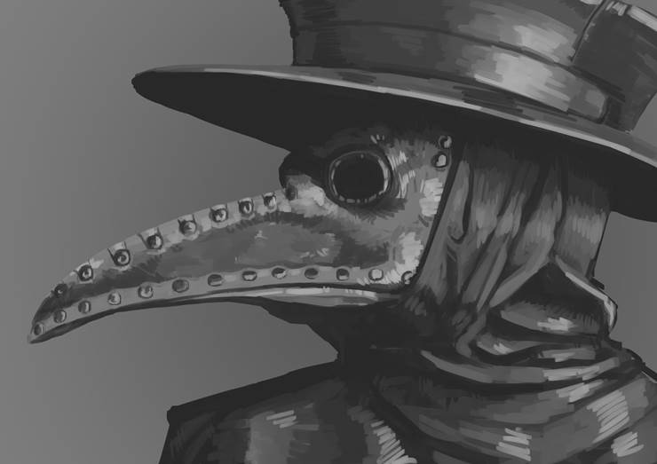 插画, 面具, plague doctor mask