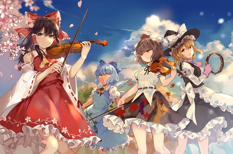 东方, 博丽灵梦, 琪露诺, 雾雨魔理沙, aya shameimaru, 商业绘图, Touhou musical girls, Touhou Project 5000+ bookmarks