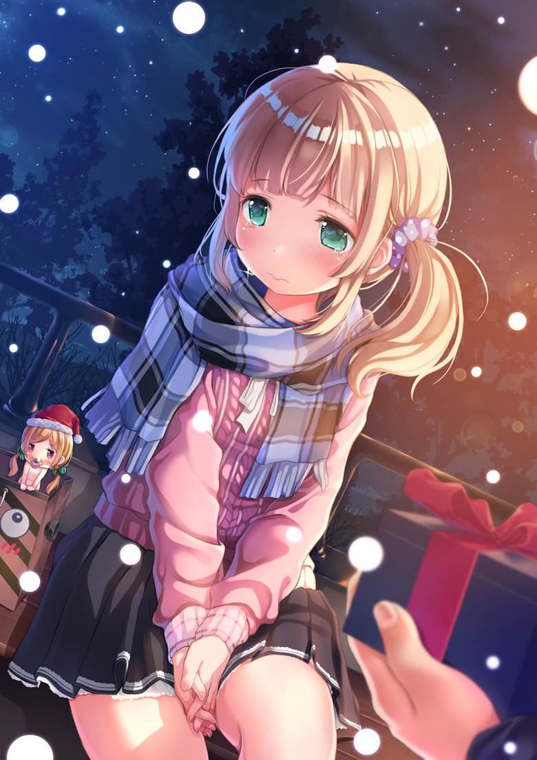 女孩子, 原创, beautiful girl, 礼物, checkered scarf, 原创100收藏, 侧马尾, 眼泪, 美甲