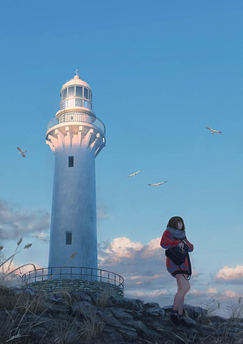 Lighthouse|Tamaki的pixiv风景壁纸插画图片