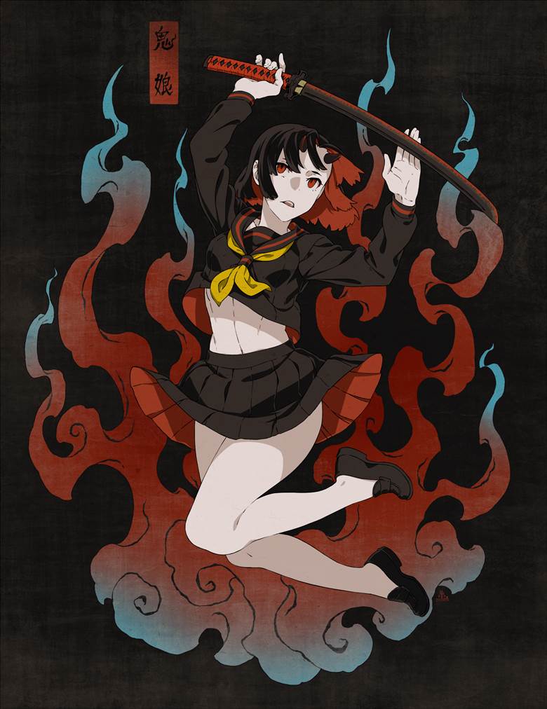 原创, 鬼族少女, 水手服, 黑色水手服, Original 500+ bookmarks